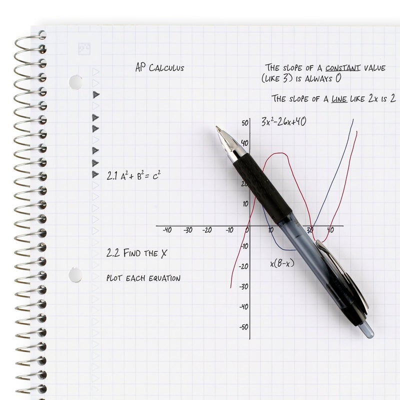 Five Star Spiral Notebook + Study App, 1 Subject, Graph Ruled Paper, Fights Ink Bleed, Water Resistant Cover, 8-1/2"" x 11"", 100 Sheets, Gray (620000AA3) - Image 5